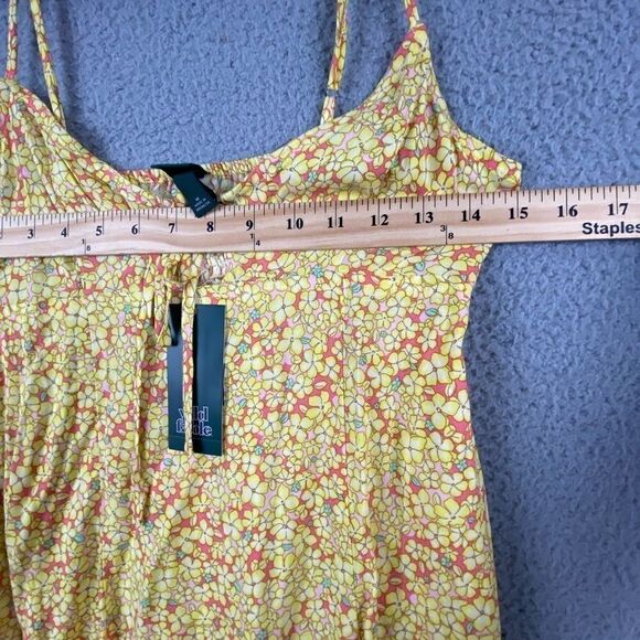 Wild Fable Juniors Medium Cami Dress Yellow Floral Sleeveless Tank Dress - Picture 10 of 11